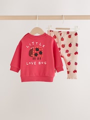 Red Ladybird Sweat Top and Leggings Set (0mths-2yrs) - Image 4 of 9