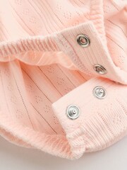 Pink Pointelle Bodysuit Leggings And Cardigan Baby Set 3 Piece (0-9mths) - Image 19 of 19