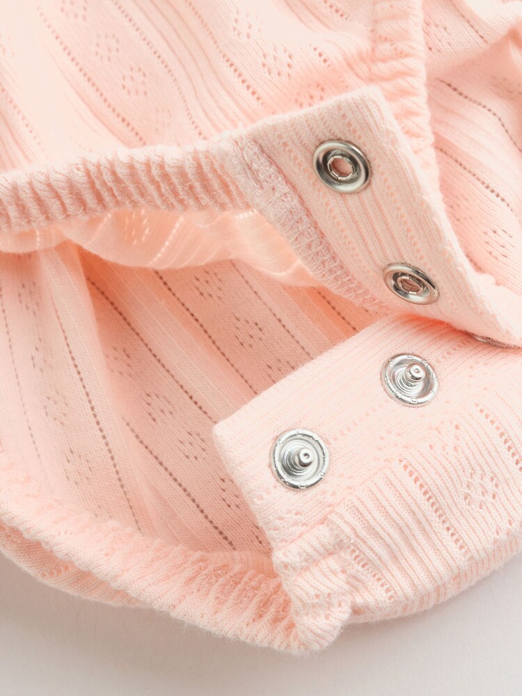 Pink Pointelle Bodysuit Leggings And Cardigan Baby Set 3 Piece (0-9mths) - Image 19 of 19