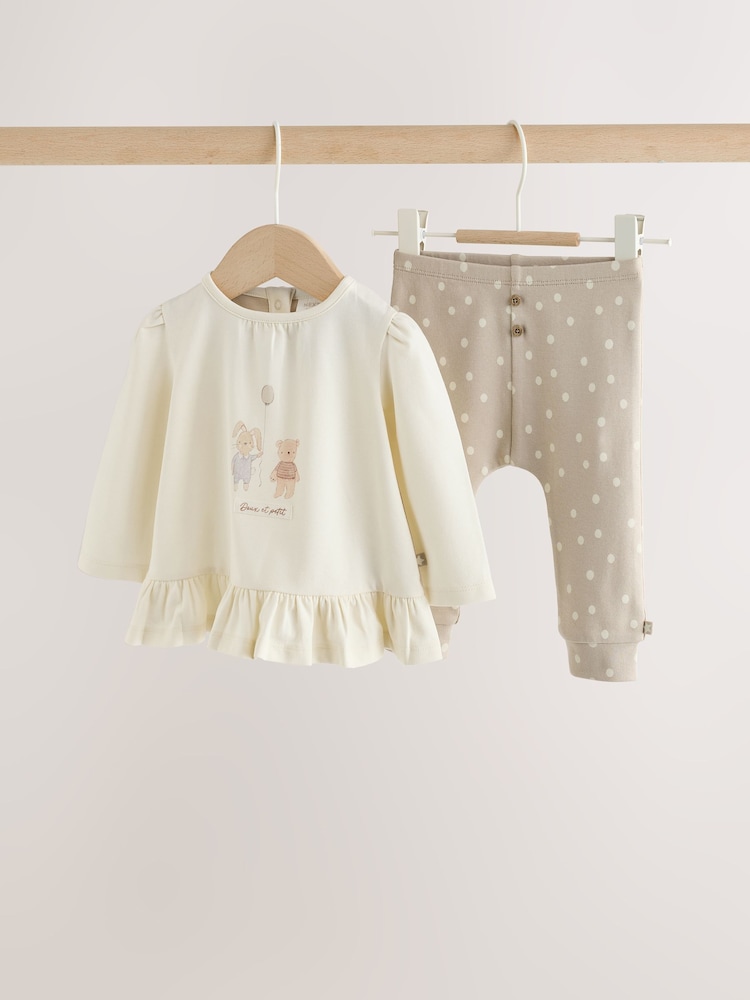 Ecru Bunny Baby Top And Legging 2 Piece Set (0mths-2yrs) - Image 1 of 10