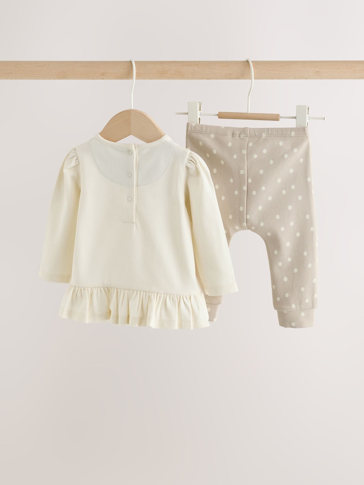 Ecru Bunny Baby Top And Legging 2 Piece Set (0mths-2yrs) - Image 2 of 10