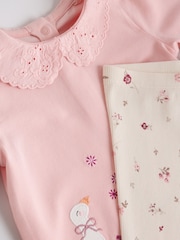 Pink Bunny Long Sleeve Top and Leggings Baby 2 Piece Set (0mths-2yrs) - Image 12 of 14