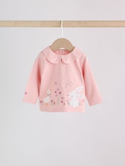 Pink Bunny Long Sleeve Top and Leggings Baby 2 Piece Set (0mths-2yrs) - Image 7 of 14