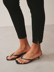 Black Cropped Jersey Denim Leggings - Image 5 of 8