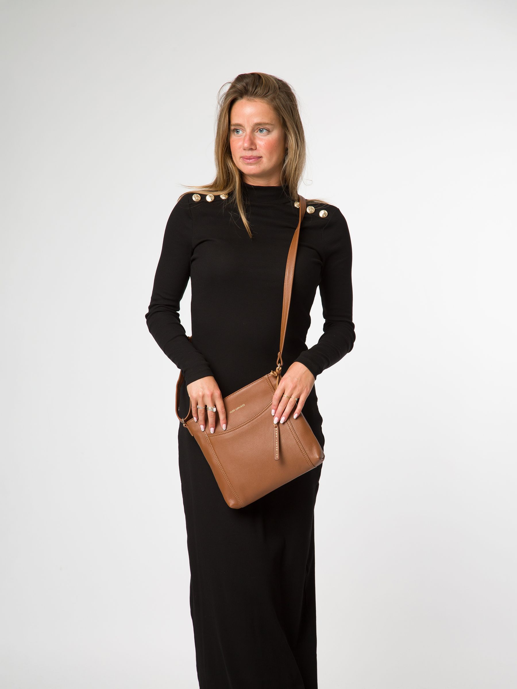 Buy Pure Luxuries London Brown Firle' Leather Cross-Body Bag from