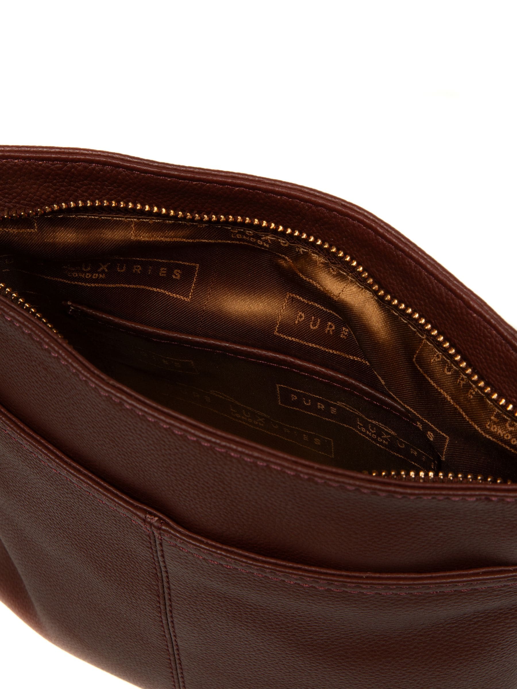 Buy Pure Luxuries London Brown Bodham Leather Cross-Body Bag from