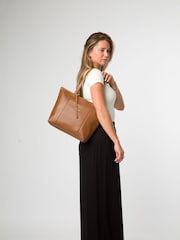 Pure Luxuries London Wimbley' Leather Black Tote Bag - Image 6 of 8
