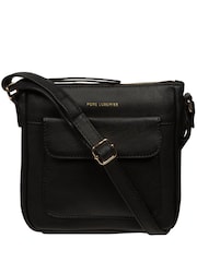Pure Luxuries London Amberlyn' Leather Black Cross-Body Bag - Image 1 of 5