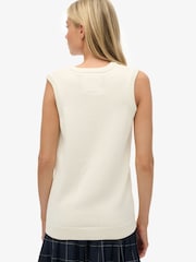 Superdry White Athletic Essentials Knitted Tank Top - Image 2 of 6