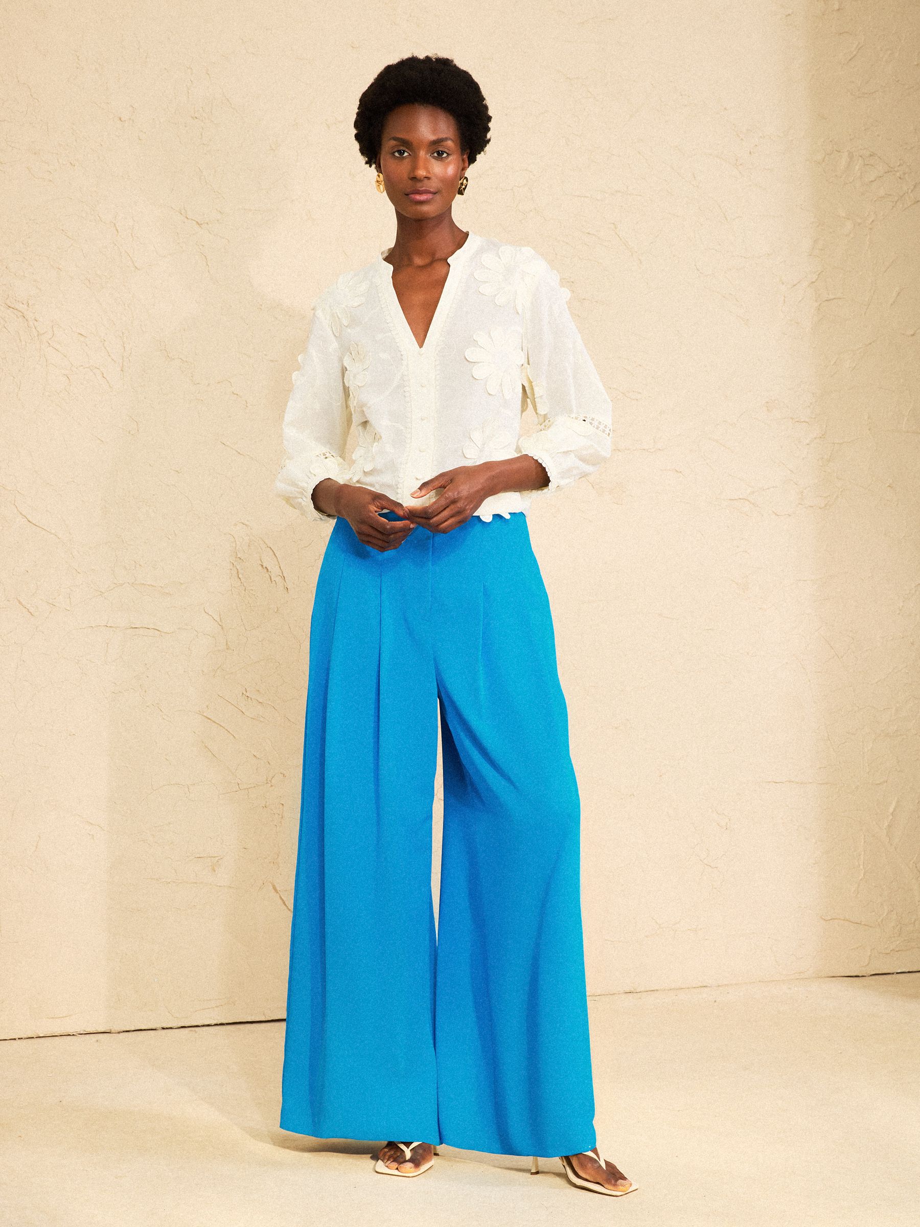 turquoise blue co. ヨガパンツ S Buy Love & Roses Cobalt Blue Crepe Palazzo Trousers from Next USA