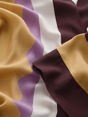 أصفر خردلي/أرجواني ـ طبعة شكل هندسي - كيمونو طويل - صورة 8 من 8