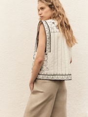 BHOEM Floral Embroidered Cotton Linen White/Black Waistcoat - Image 3 of 5