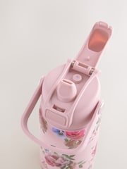 Baker by Ted Baker Pink Back To School Stainless Steel Water Bottle With Straw - Image 3 of 5