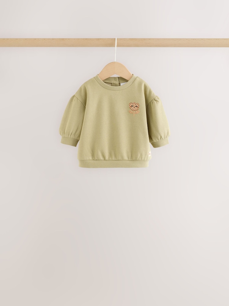 Green Floral Sweat Top & Joggers Set (0mths-3yrs) - Image 2 of 14