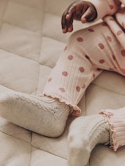 Chocolate Brown and Pink Spot Baby Sweater and Leggings Set 6 Piece (0mths-2yrs) - Image 2 of 5