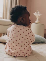 Chocolate Brown and Pink Spot Baby Sweater and Leggings Set 6 Piece (0mths-2yrs) - Image 4 of 5