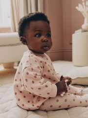 Chocolate Brown and Pink Spot Baby Sweater and Leggings Set 6 Piece (0mths-2yrs) - Image 5 of 5