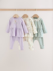 Purple Fairy Mouse Long Sleeve T-Shirt And Leggings Baby 6 Piece Set (0mths-2yrs) - Image 1 of 13