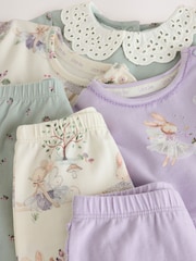 Purple Fairy Mouse Long Sleeve T-Shirt And Leggings Baby 6 Piece Set (0mths-2yrs) - Image 3 of 13