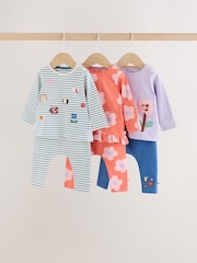Navy Stripe Long Sleeve T-Shirt And Leggings Baby 6 Piece Set (0mths-2yrs) - Image 1 of 19