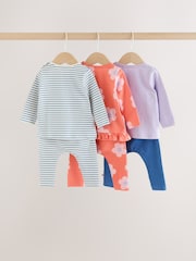 Navy Stripe Long Sleeve T-Shirt And Leggings Baby 6 Piece Set (0mths-2yrs) - Image 8 of 19