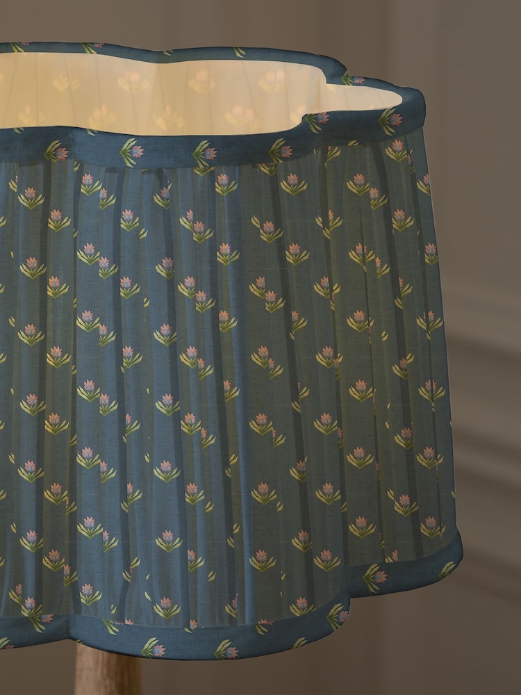 Voyage Maison Denim Raja Pleated Scalloped Lamp Shade - Image 2 of 4 Voyage Maison Denim Raja Pleated Scalloped Lamp Shade - Image 2 of 4