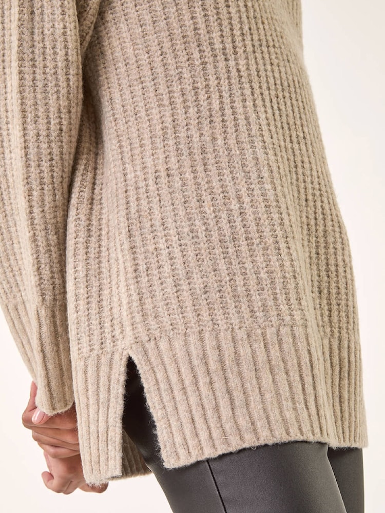 Roman Natural Chunky V-Neck Knit Jumper - Image 5 of 5 Roman Natural Chunky V-Neck Knit Jumper - Image 5 of 5