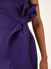 Roman Purple Tie Waist Premium Stretch Dress - Image 5 of 5