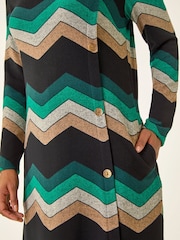 Roman Green Zig Zag Side Button Dress - Image 5 of 5