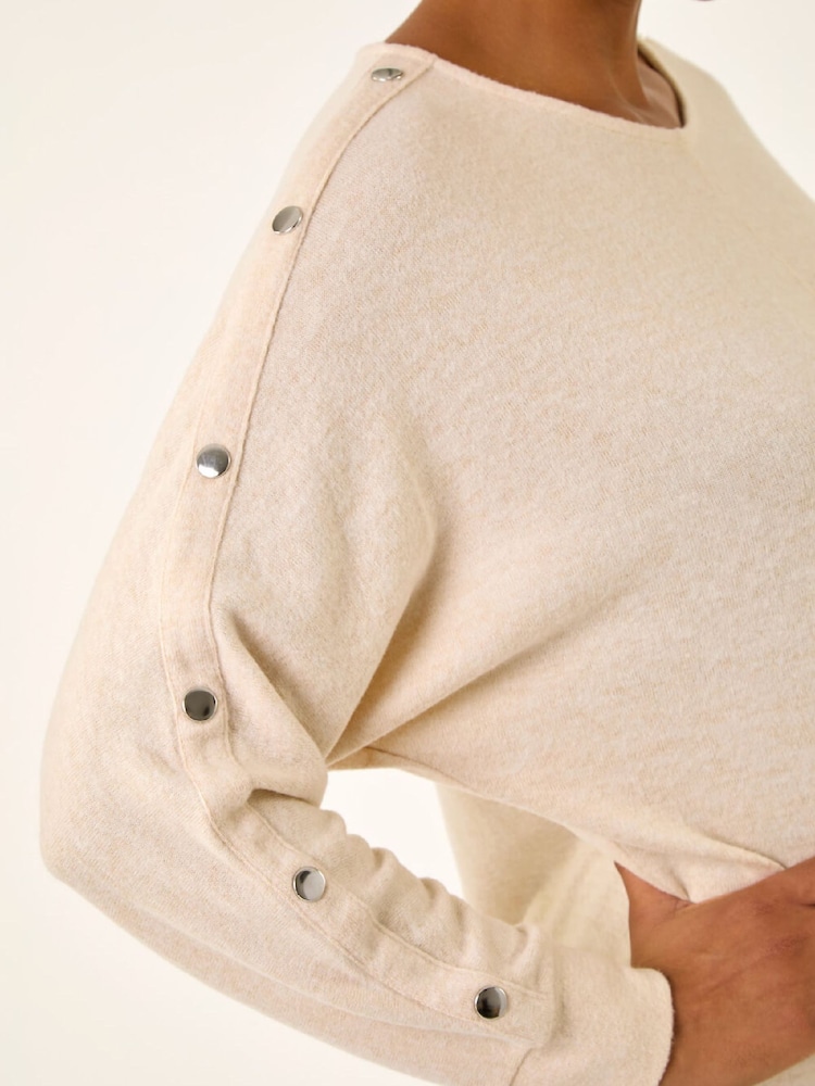 Roman Natural Buttoned Stretch Jersey Tunic Top - Image 5 of 5 Roman Natural Buttoned Stretch Jersey Tunic Top - Image 5 of 5