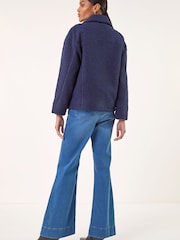 Roman Blue Collared Borg Fleece Jacket - Image 3 of 5