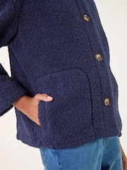 Roman Blue Collared Borg Fleece Jacket - Image 5 of 5