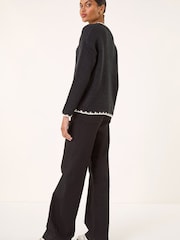 Roman Black Stitch Detail Soft Knit Jumper - Image 3 of 5