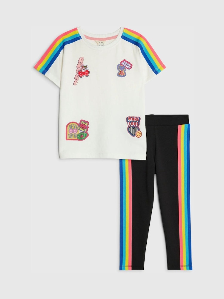 River Island-sett med t-skjorte og leggings med merke - Bilde 1 av 4