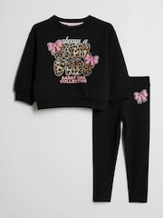 River Island Leopard Girl Vibe Sweatshirt & Legging Set - Imagen 1 de 4