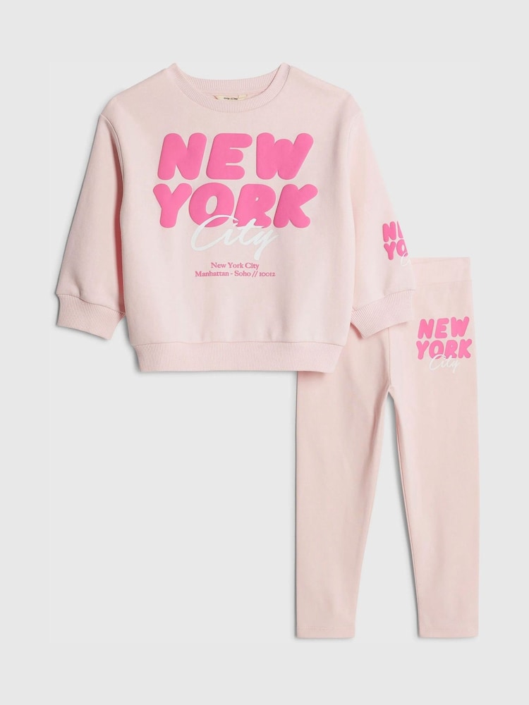 River Island New York City-sett med genser og leggings - Bilde 1 av 4 River Island New York City-sett med genser og leggings - Bilde 1 av 4
