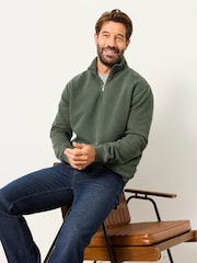 FatFace Hayle Dark Green Quarter Zip Sweatshirt - Image 1 of 6