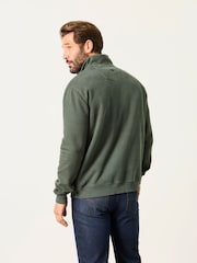 FatFace Hayle Dark Green Quarter Zip Sweatshirt - Image 2 of 6