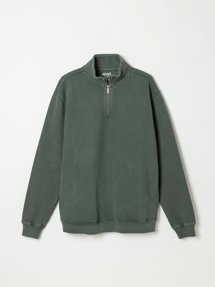 FatFace Hayle Dark Green Quarter Zip Sweatshirt - Image 6 of 6 FatFace Hayle Dark Green Quarter Zip Sweatshirt - Image 6 of 6