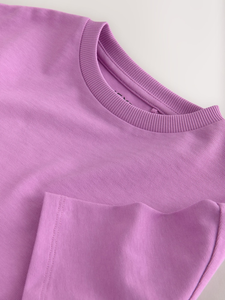 Lilac Purple Oversized Heavyweight T-Shirt (3-16yrs) - Image 8 of 8 Lilac Purple Oversized Heavyweight T-Shirt (3-16yrs) - Image 8 of 8