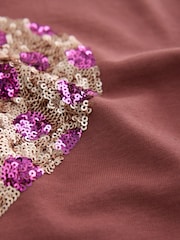 Brown Spot Long Sleeve Sequin Heart Top (3-16yrs) - Image 4 of 4