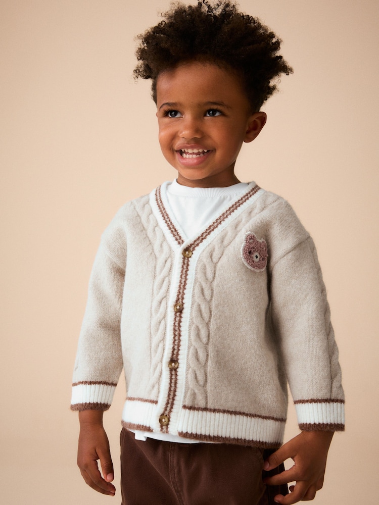 Neutral Bear Character Cardigan (3mths-7yrs) - Image 1 of 8