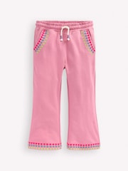 Boden Pink Embroidered Kickflare Joggers - Image 1 of 3