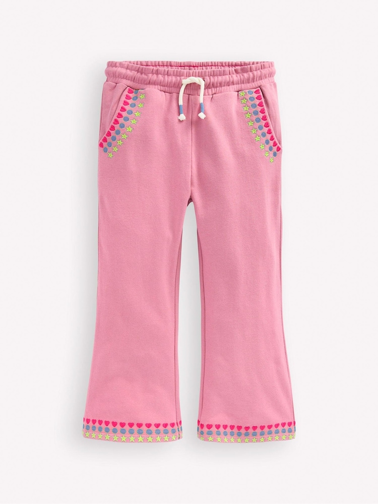 Boden Pink Embroidered Kickflare Joggers - Image 1 of 3