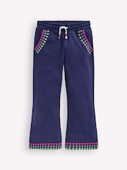 Boden Blue Embroidered Kickflare Joggers - Image 1 of 3
