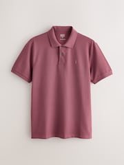 Green/Blue/Damson Short Sleeve Pique Polo Shirts 3 Pack - Image 2 of 6