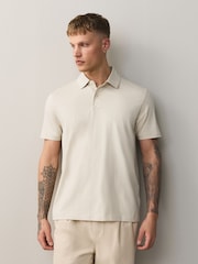 Teal/Stone/Ochre Palm Tree Printed Motionflex Short Sleeve Jersey Polo Shirts 3 Pack - Image 6 of 9