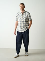 Blue Check Western Styling Short Sleeve Shirt - Image 2 of 5