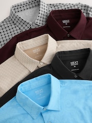 Blue/Neutral/Black Mono Regular Fit Motionflex Short Sleeve Jersey Polo Shirts 5 Pack - Image 12 of 13