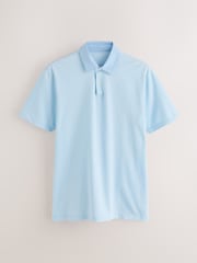 Neutral/Navy/Blue Geo Collar Plain Motionflex Short Sleeve Jersey Polo Shirts 3 Pack - Image 5 of 10